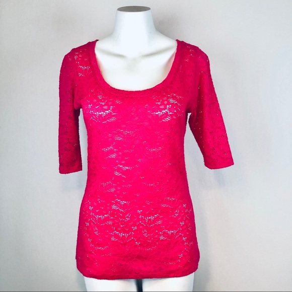 Express Lace Pink Top - Size M - Picture 2 of 8